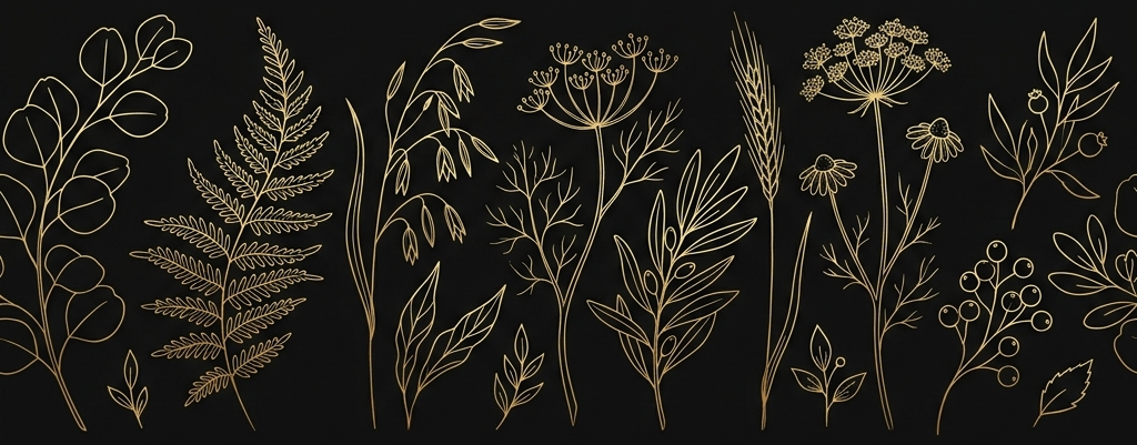 Ornamental botanical leaves